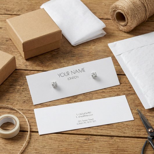 Eenvoudige minimale witte oorbel display kaart