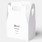 Eenvoudige minimale witte zwarte klassieker Edi Ba Bedankdoosjes (Geopend)