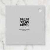 Eenvoudige minimale witte zwarte klassieker Edi Ba Bedankjes Labels (Achterkant)