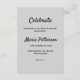 Eenvoudige minimale witte zwarte klassieker Edi Ba Informatiekaartje