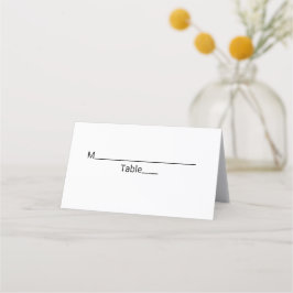 Eenvoudige minimale witte zwarte klassieker Edi Ba Plaatskaartje