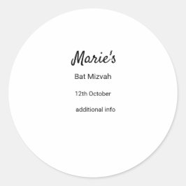 Eenvoudige minimale witte zwarte klassieker Edi Ba Ronde Sticker