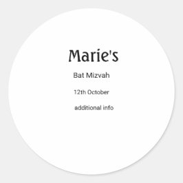 Eenvoudige minimale witte zwarte klassieker Edi Ba Ronde Sticker