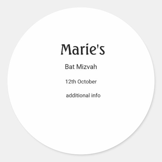 Eenvoudige minimale witte zwarte klassieker Edi Ba Ronde Sticker (Voorkant)