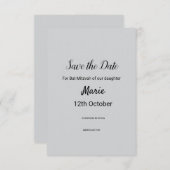 Eenvoudige minimale witte zwarte klassieker Edi Ba Save The Date (Voorkant / Achterkant)