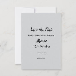 Eenvoudige minimale witte zwarte klassieker Edi Ba Save The Date