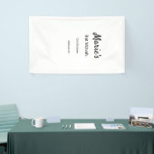 Eenvoudige minimale witte zwarte klassieker Edi Ba Spandoek (Beurs)