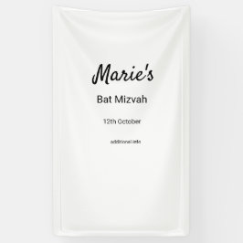 Eenvoudige minimale witte zwarte klassieker Edi Ba Spandoek