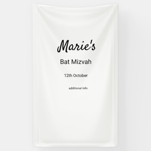 Eenvoudige minimale witte zwarte klassieker Edi Ba Spandoek (Verticaal)