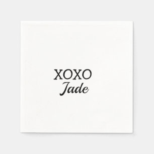 Eenvoudige minimale xoxo liefde voeg je tekst naam servet