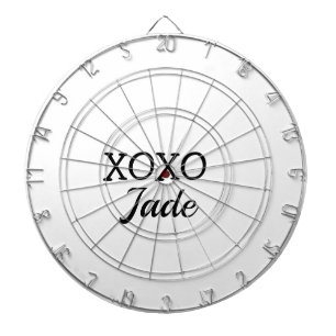 Eenvoudige minimale xoxo liefde voeg uw tekst naam dartbord