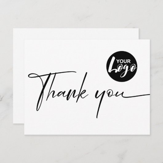 Eenvoudige minimale zakelijke dank briefkaart (Voorkant / Achterkant)