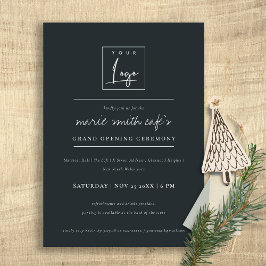 Eenvoudige minimale zakelijke, grote opening Logo Bedankkaart