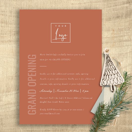 Eenvoudige minimale zakelijke, grote opening Logo Bedankkaart