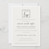 Eenvoudige minimale zakelijke, grote opening Logo Bedankkaart (Voorkant)