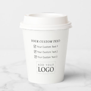 Eenvoudige Minimale Zakelijke Logo Aangepaste Papi Papieren Bekers