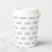 Eenvoudige minimale zakelijke Logo-patroonkoffie Papieren Bekers (Achterkant)