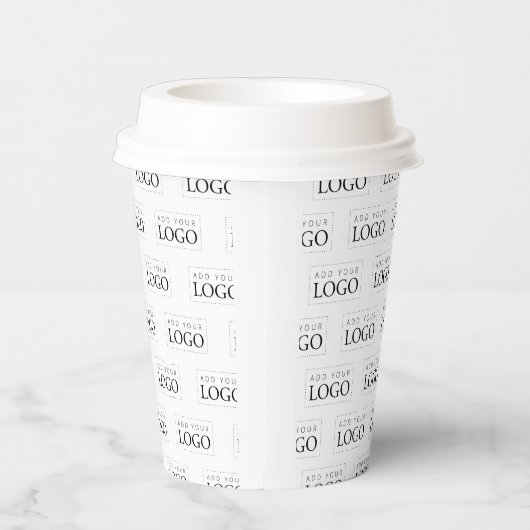 Eenvoudige minimale zakelijke Logo-patroonkoffie Papieren Bekers (Rechts)