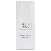 Eenvoudige minimale zakelijke Logo wijnpapieren za Wijn Cadeautas (Voorkant)