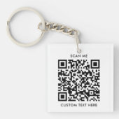 Eenvoudige minimale zakelijke QR-code Sleutelhanger (Voorkant)