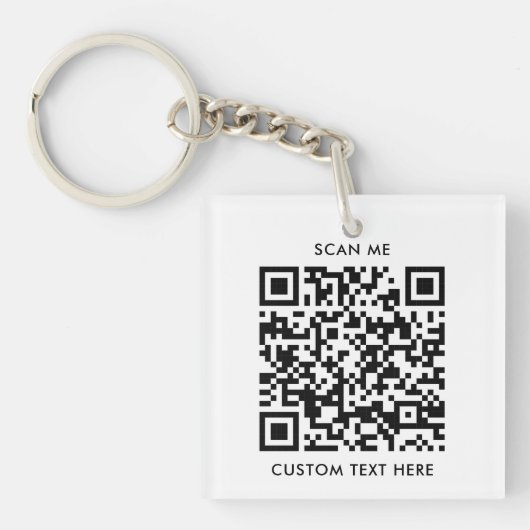 Eenvoudige minimale zakelijke QR-code Sleutelhanger (Voorkant)