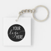 Eenvoudige minimale zakelijke QR-code Sleutelhanger (Achterkant)