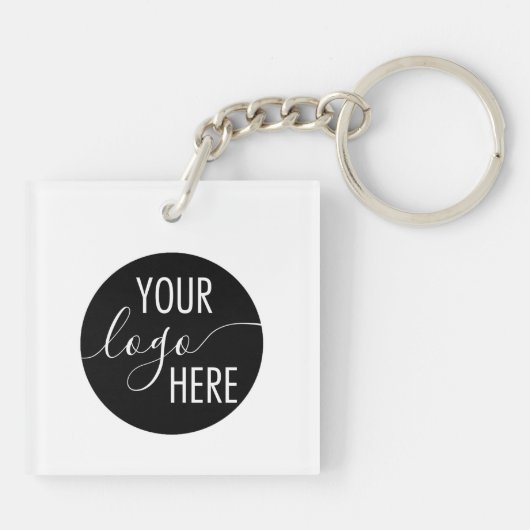 Eenvoudige minimale zakelijke QR-code Sleutelhanger (Achterkant)