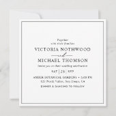 Eenvoudige minimale zwart-wit bruiloft kaart (Voorkant)