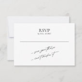 Eenvoudige minimale zwart-wit bruiloft RSVP kaartje (Voorkant)