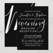 Eenvoudige minimale zwart-wit typografie receptie kaart (Voorkant / Achterkant)