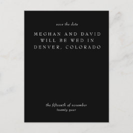 Eenvoudige minimale zwart-witopslag op de datum aankondigingskaart