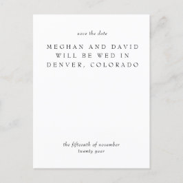 Eenvoudige minimale zwart-witopslag op de datum aankondigingskaart