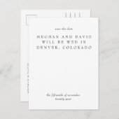 Eenvoudige minimale zwart-witopslag op de datum aankondigingskaart (Voorkant / Achterkant)