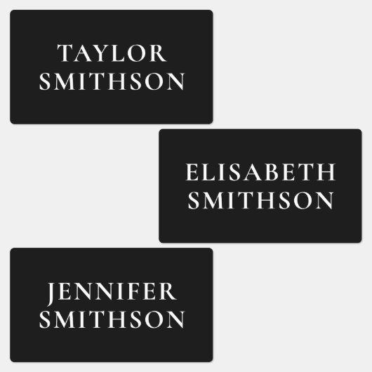 Eenvoudige minimale zwarte en witte add-Jouw naam  Labels (Groep)