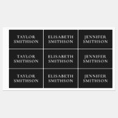 Eenvoudige minimale zwarte en witte add-Jouw naam  Labels (Vel)