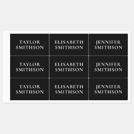 Eenvoudige minimale zwarte en witte add-Jouw naam  Labels