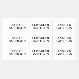 Eenvoudige minimale zwarte en witte add-Jouw naam  Labels