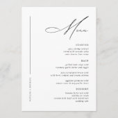 Eenvoudige minimale zwarte en witte moderne huweli menu (Voorkant)