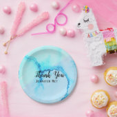 eenvoudige minimale zwarte kalligrafie - dank u vo papieren bordje (Feest)