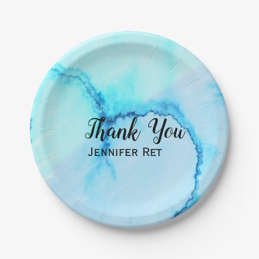 eenvoudige minimale zwarte kalligrafie - dank u vo papieren bordje (Voorkant)