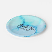 eenvoudige minimale zwarte kalligrafie - dank u vo papieren bordje (Gekanteld)