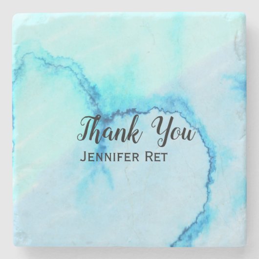 eenvoudige minimale zwarte kalligrafie - dank u vo stenen onderzetter (Voorkant)