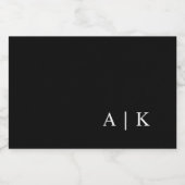 Eenvoudige minimale zwarte monogram - Aangepast vo Sparkling Wijnetiket (Enkel label)