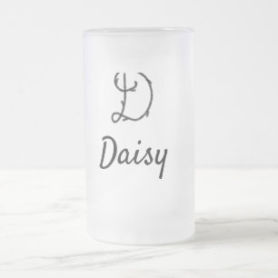 Eenvoudige minimale zwarte monogram letter D voeg Matglas Bierpul
