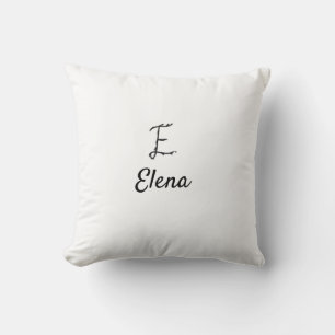 Eenvoudige minimale zwarte monogram letter E voeg Kussen