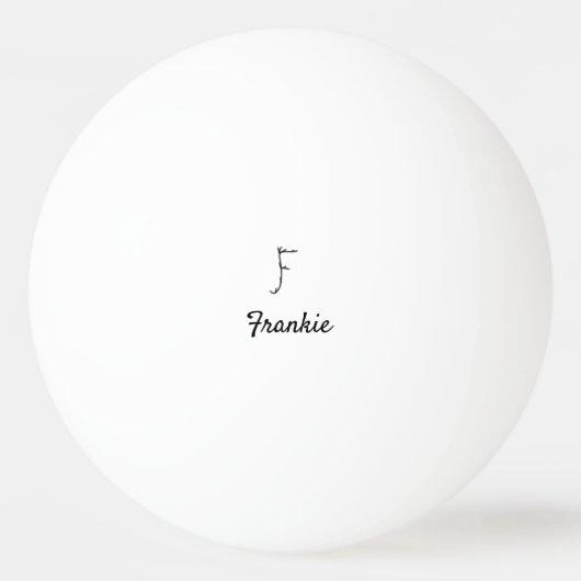 Eenvoudige minimale zwarte monogram letter F Pingpongbal (Voorkant)