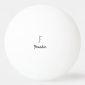 Eenvoudige minimale zwarte monogram letter F Pingpongbal (Achterkant)