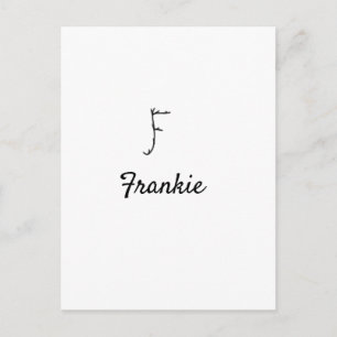 Eenvoudige minimale zwarte monogram letter F voeg  Briefkaart