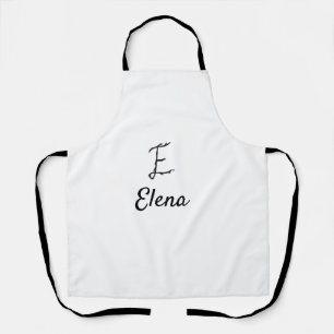 Eenvoudige minimale zwarte monogramletter E naam t Schort