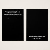 Eenvoudige minimale zwarte oorbel houder display K Visitekaartje (Voorkant /achterkant)